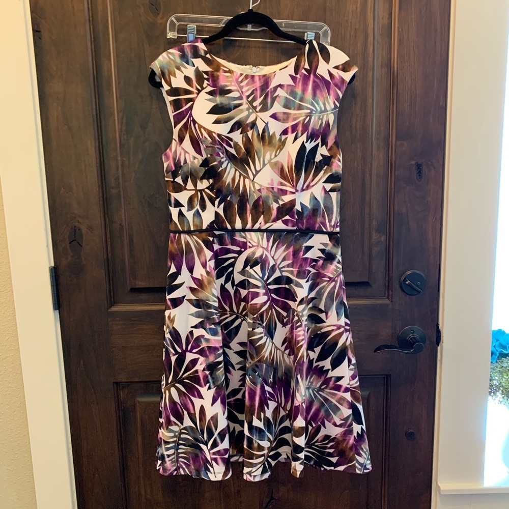 Maggie London dress in watercolor pattern